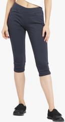 Devis Navy Blue Solid Capri women