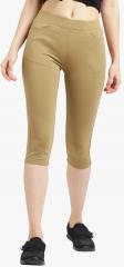 Devis Tan Solid Capris women