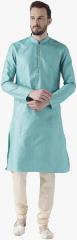 Deyann Blue Self Design Kurta Pyjama men