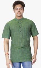 Dhrohar Green Striped Kurta men