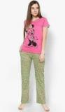 Disney By July Nightwear Pink Printed Pyjama & Top Nightwear Sets women