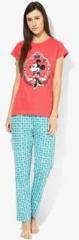 Disney By July Nightwear Pink Printed Pyjama Set women