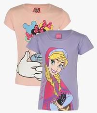 Disney Multicoloured Value Pack Of 2 Top girls