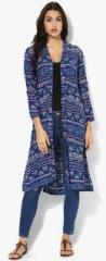 Divina Navy Blue Printed Rayon Shrug women