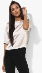 Dorothy Perkins Beige Satin Lace Tee women