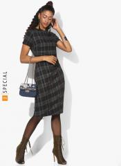 Dorothy Perkins Black & Grey Checked Bodycon Dress women