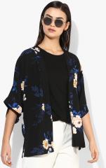 Dorothy Perkins Black & Off White Printed Open Front Shrug women