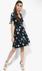 Dorothy Perkins Black Coloured Printed Skater Dress women