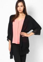 Dorothy Perkins Black Crinkle Longline Shrug women