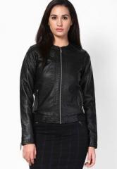 Dorothy Perkins Black Faux Leather Bomber Jacket women