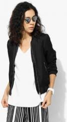 Dorothy Perkins Black Ribbed Hem Bomber Jacket women