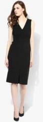 Dorothy Perkins Black Solid Spilt Front Dress women