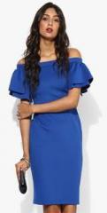 Dorothy Perkins Blue Coloured Solid Shift Dress women