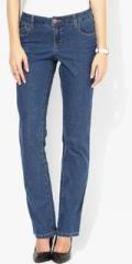 Dorothy Perkins Blue Mid Straight Denim women