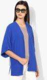 Dorothy Perkins Blue Solid Open Front Shrug Women