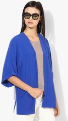 Dorothy Perkins Blue Solid Open Front Shrug women