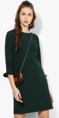 Dorothy Perkins Green Coloured Solid Shift Dress women