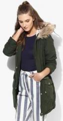 Dorothy Perkins Green Solid Winter Jacket women