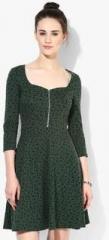 Dorothy Perkins Green Spot Zip Front Skater Dress women