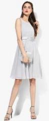 Dorothy Perkins Grey Coloured Solid Skater Dress women