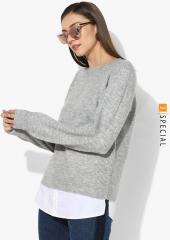 Dorothy Perkins Grey Solid Pullover women