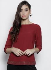 Dorothy Perkins Maroon Embellished Detail Top women