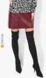 Dorothy Perkins Maroon Solid A Line Skirt Women