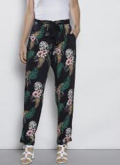 Dorothy Perkins Navy Blue & Green Regular Fit Printed Regular Trouser women