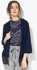 Dorothy Perkins Navy Blue Lace Hem Cover Up women