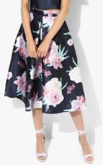 Dorothy Perkins Navy Blue Printed Flared Skirt women