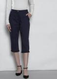 Dorothy Perkins Navy Blue Solid Regular Fit Capris women