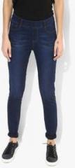 Dorothy Perkins Navy Blue Washed Jeggings women