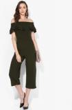 Dorothy Perkins Olive Solid Jumpsuit Women