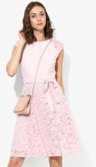 Dorothy Perkins Pink Self Design Skater Dress women