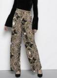 DOROTHY PERKINS Women Black & Mustard Yellow Regular Fit Printed Parallel Trousers