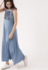 Dressberry Blue Solid Maxi Dress women