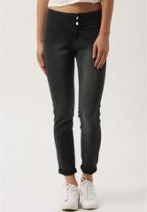 Dressberry Charcoal Grey Solid Jeggings women