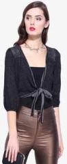 Dressberry Charcoal Grey Solid Shrug women