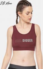 Dressberry Maroon Printed Non Wired Lightly Padded Sports Bra women