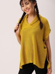 Dressberry Mustard Yellow Solid Sweater women