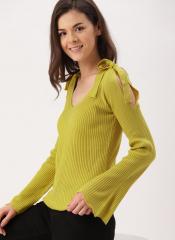 Dressberry Mustard Yellow Striped Pullover women