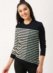 Dressberry Navy Blue Striped Pullover women