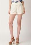 Dressberry Off White Solid Shorts women