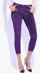 Dressberry Purple Solid Capri women