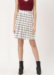 Dressberry White Checked A Line Skirt women