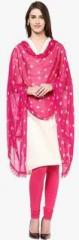 Dupatta Bazaar Pink Printed Dupatta women