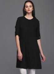 Eavan Black Front Open Tunic women