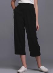 Eavan Black Straight Fit Solid Culottes women