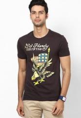 Ed Hardy Coffee Round Neck T Shirts men