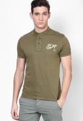 Ed Hardy Green Henley T Shirt men